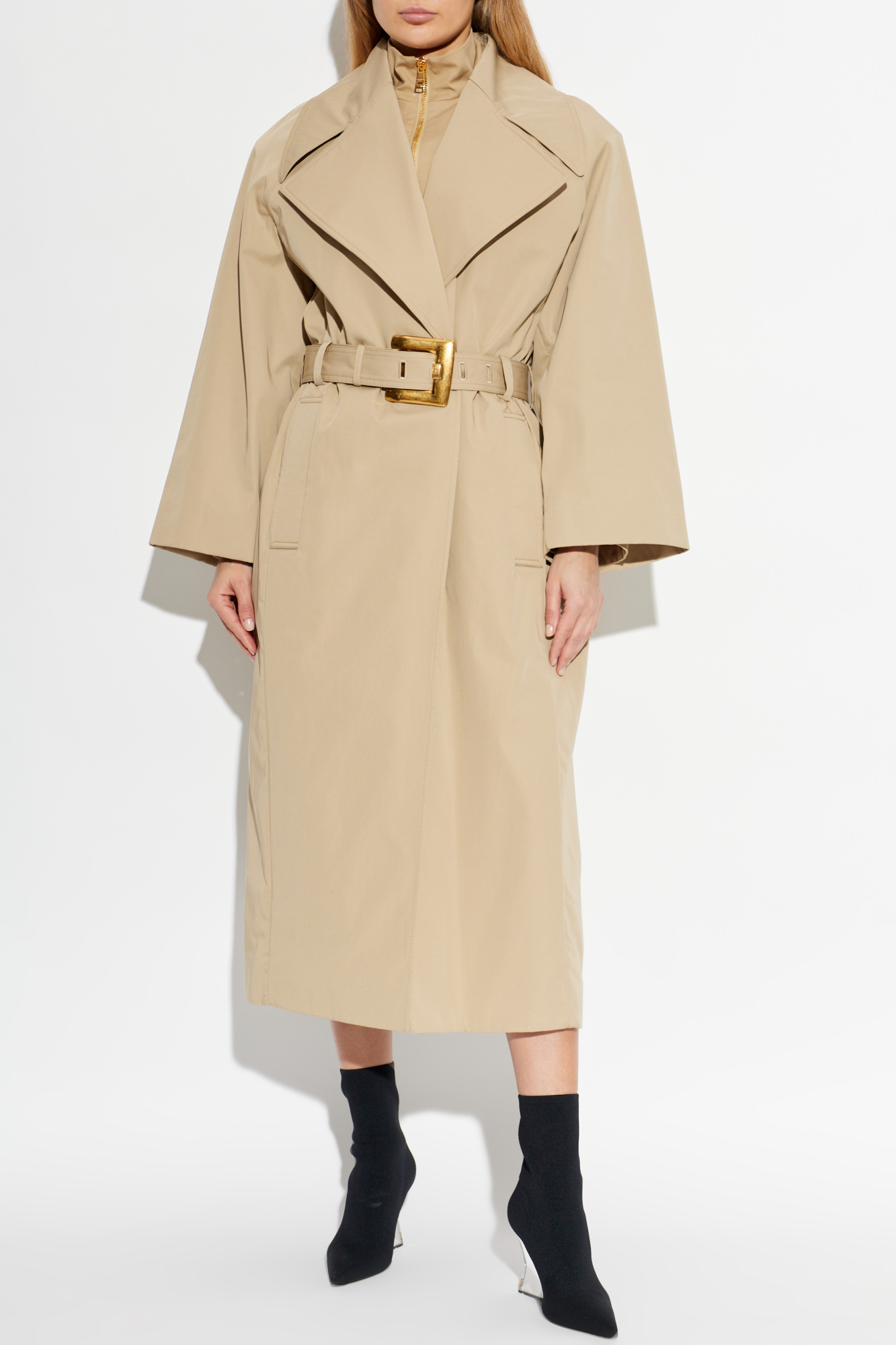 BALMAIN ベージュ ロングコート Balmain Trench coat with belt | Women's | Vitkac